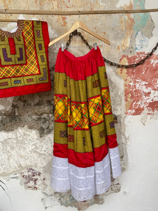 Traje completo antiguo cadenilla multicolor