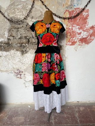 Traje completo antiguo terciopelo negro